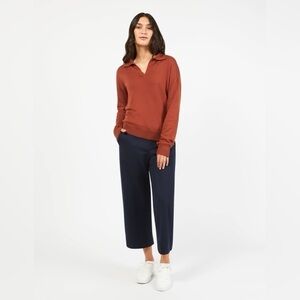 FIG Venio Off White Long Sleeve Polo Sweater Small Petite